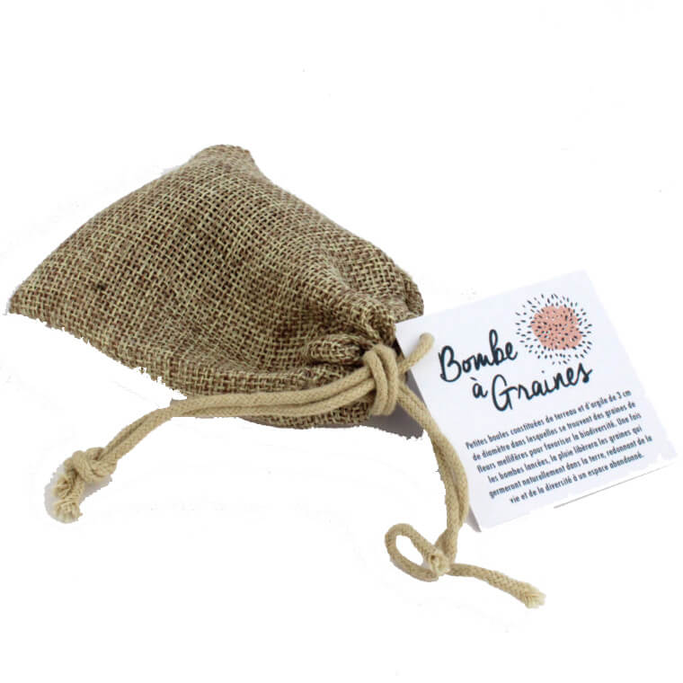3 bombes à graines dans pochon en toile bisonne – BOMBES POCHON – Image 5