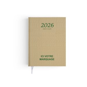 Agenda de bureau en papier recyclé – 16,5x24cm – VOYAGE KRAFT
