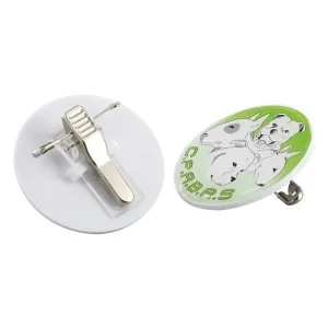 Badge avec pince-épingle en plastique polystyrène choc