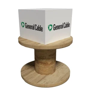 Bloc cube sur touret en bois