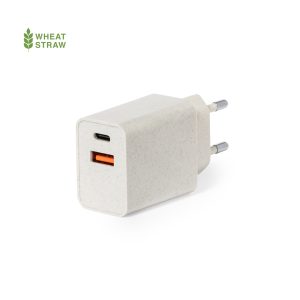 Bloc de charge rapide en paille de blé – 2 sorties – USB et USB-C – AVERY