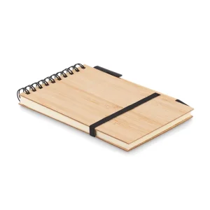 Bloc-notes A6 + stylo en bambou – Spirale – SONORABAM
