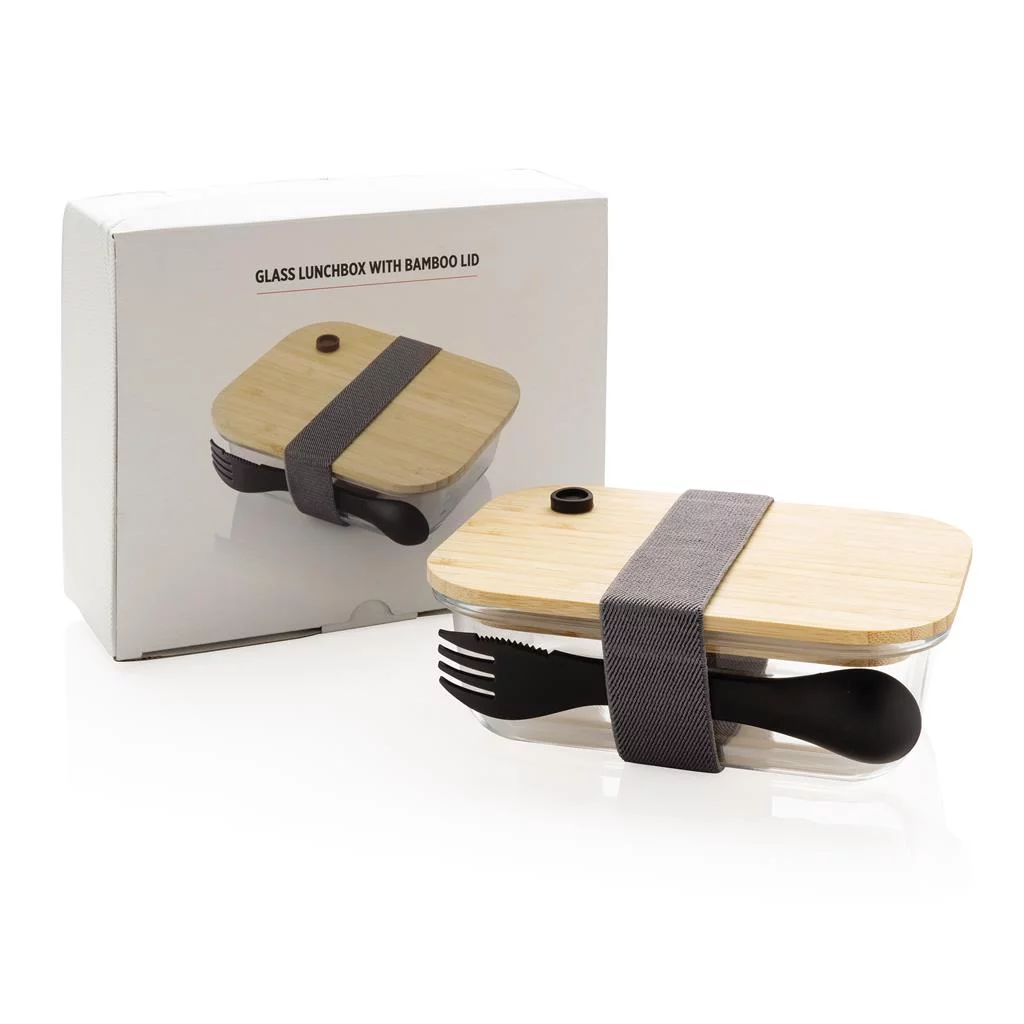 Boite repas en verre avec couvercle en bambou – 750ml – BENTO – Image 3