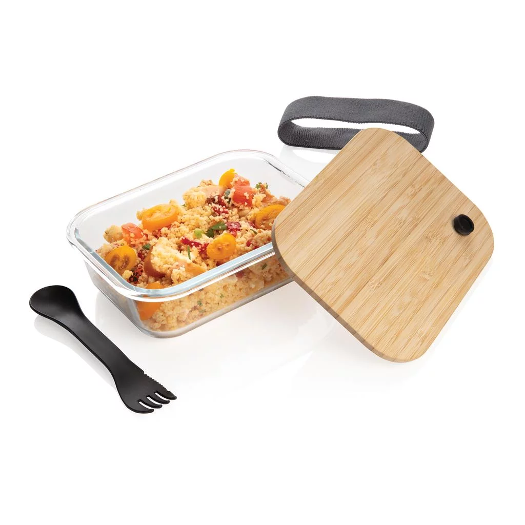 Boite repas en verre avec couvercle en bambou – 750ml – BENTO – Image 4