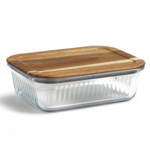 Boîte repas en verre borosilicate et bois – 1000ml – PURLUNCH