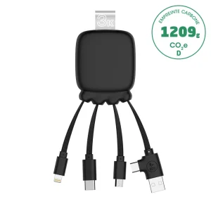 Batterie externe avec câble de charge multi connecteurs en plastique recyclé – 3000mAh – GAMMA