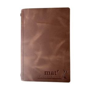 Cahier rechargeable ou porte-menu en cuir recyclé – A5
