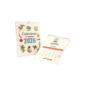 Calendrier A6 papier graines – 13 pages – MON CALENDRIER BIO