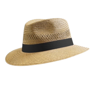 Chapeau en paille dorée ajourée – PANAMA