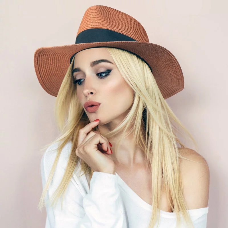 Chapeau ajustable en paille de papier – FEDORA – Image 6