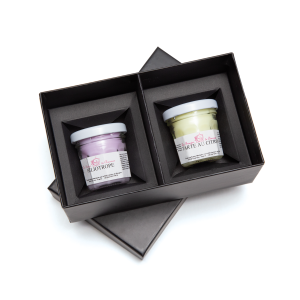 Coffret deux petits pots de bougies parfumées – 110g – SET CHARROUX