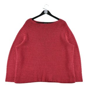 Pull Femme  en lin Rouge