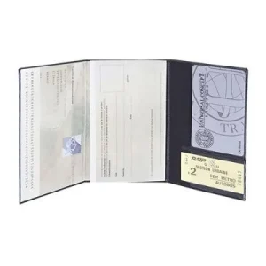 Porte-carte grise et carte bancaire 3 volets en PVC