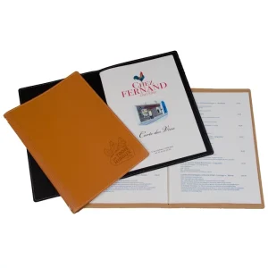Porte menu en cuir recyclé – A4