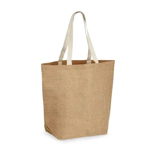 Sac en toile de jute avec intérieur laminé – 38,5×44,5×16,5cm – TIZZY