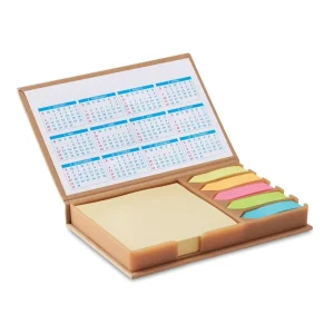 Set mémos avec calendrier dans bloc en carton naturel – MEMOCALENDAR