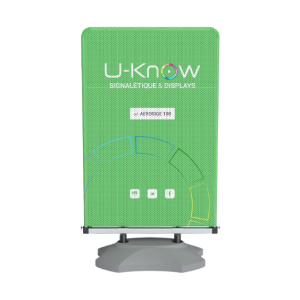 Stop-trottoir extérieur en toile polyester recyclé – 210g – anti-feu B1 – AEROSIDE 100