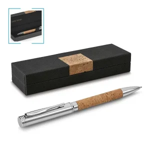 Stylo bille en liège et métal dans coffret cadeau – CORK