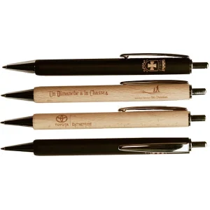 Stylo bille en bois de hêtre et métal – NATUREL