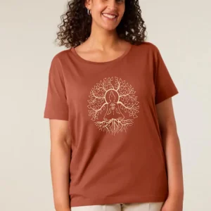 Tee-shirt Bio Femme « Zen » terracotta