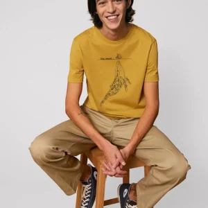 Tee-shirt Bio Homme « Baleine » ocre