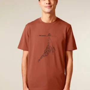 Tee-shirt Bio Homme « Baleine » terracotta