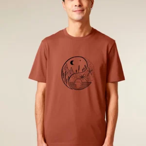 Tee-shirt Bio Homme « Yin Yang » terracotta