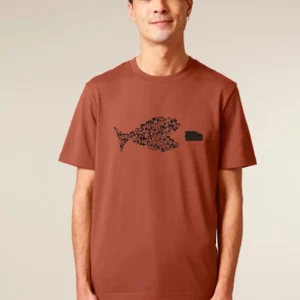 Tee-shirt Bio Homme « Véloraptor » terracotta