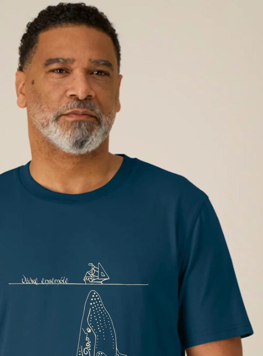 Tee-shirt Bio Homme « Baleine » denim – Image 3