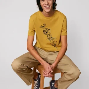 Tee-shirt Bio Homme « Les Cinq Elements » ocre