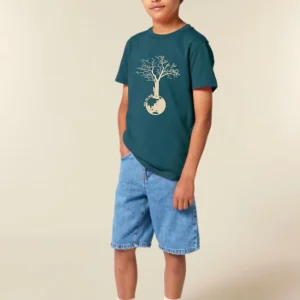 Tee-shirt Enfant Bio « Save The World » ardoise