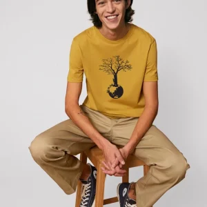 Tee-shirt Bio Homme « Save The World » ocre