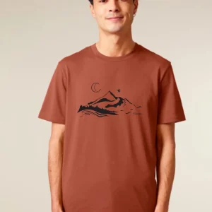 Tee-shirt Bio Homme « Silence » terracotta