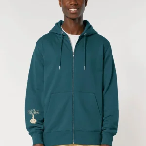 Sweat Veste Bio Unisex « Les Cinq Eléments  » ardoise