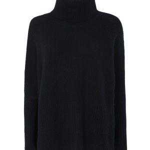 col roulé noir femme