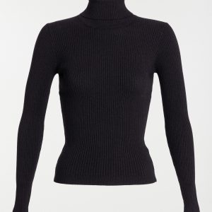 col roulé noir femme