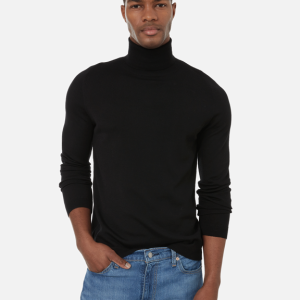 col roulé noir homme