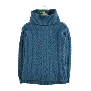 Pull Femme  col roulé Bleu