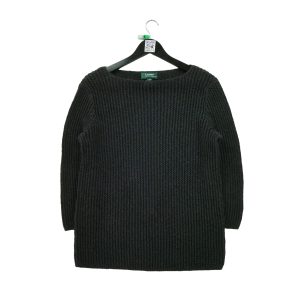 Pull Femme  en lin Noir