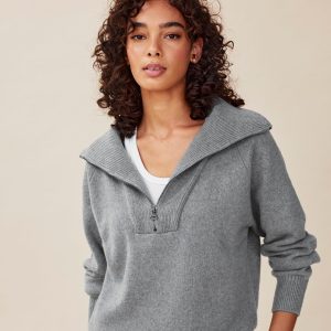 pull zippé femme