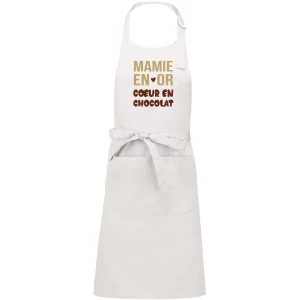 Tablier MAMIE EN OR COEUR EN CHOCOLAT